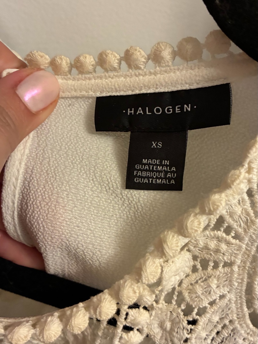 Halogen Cream Lace-Trim Slip Top